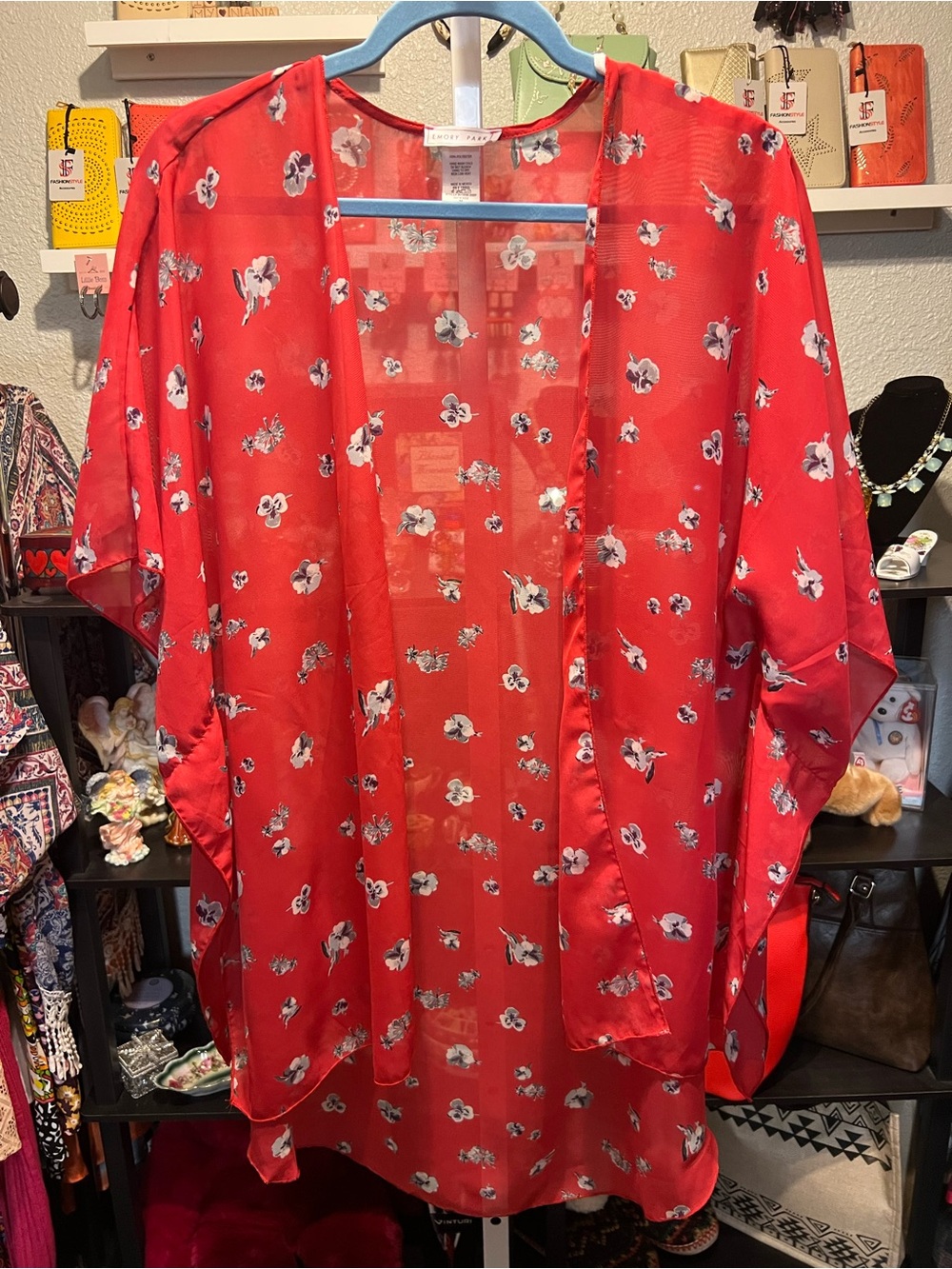 Emery Rose Red Floral Kimono